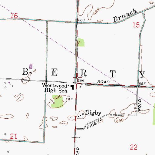 Topographic Map of Township of Liberty, OH