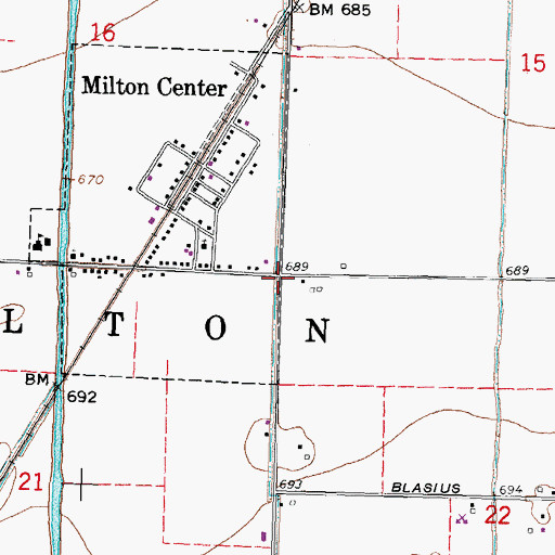 Topographic Map of Township of Milton, OH