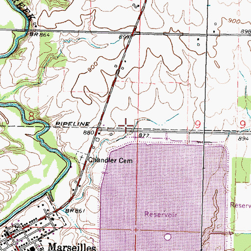 Topographic Map of Township of Marseilles, OH