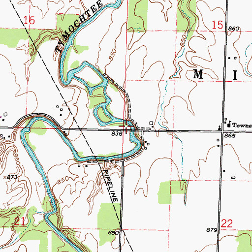 Topographic Map of Township of Mifflin, OH