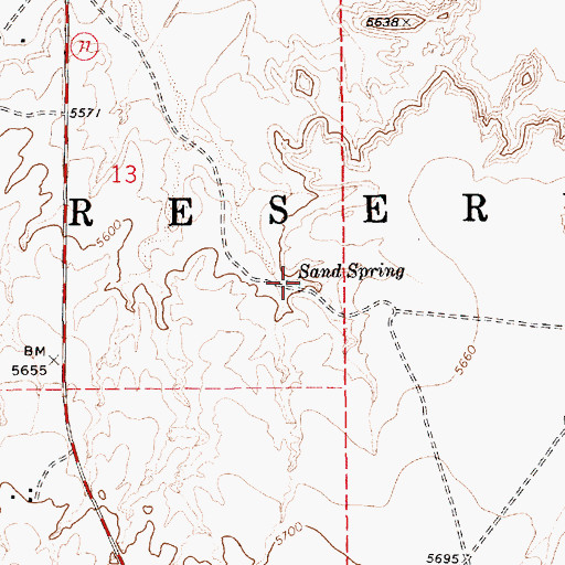 Topographic Map of Sand Spring, AZ