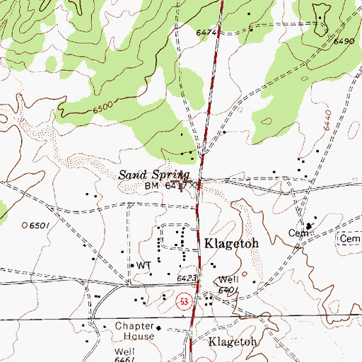 Topographic Map of Sand Spring, AZ