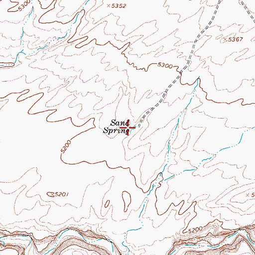 Topographic Map of Sand Spring, AZ