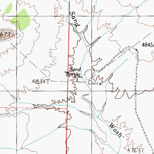 Topographic Map of Sand Spring, AZ