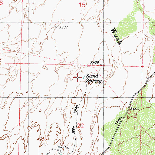 Topographic Map of Sand Spring, AZ