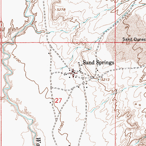 Topographic Map of Sand Springs, AZ