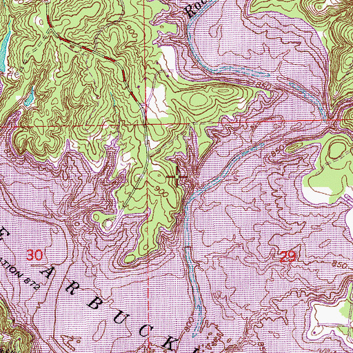 Topographic Map of Lake of the Arbuckles, OK