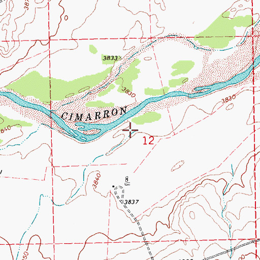 Topographic Map of Flagg Springs Creek, OK