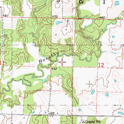 Topographic Map of Heathcock Branch, OK