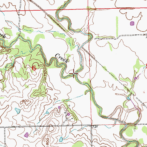 Topographic Map of Jack Fork Creek, OK