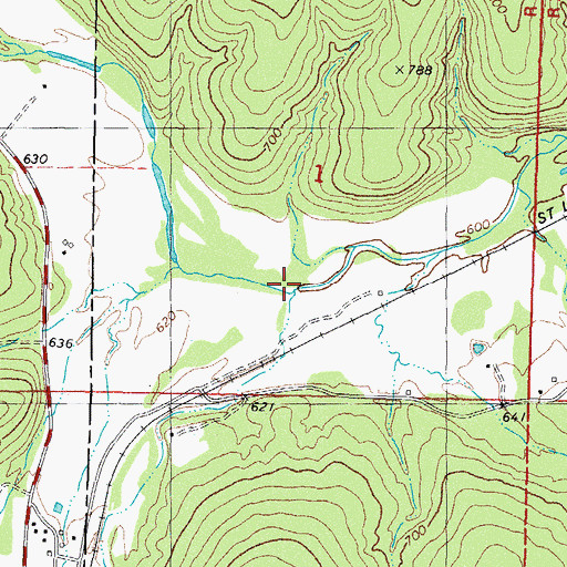 Topographic Map of Rock Creek, OK