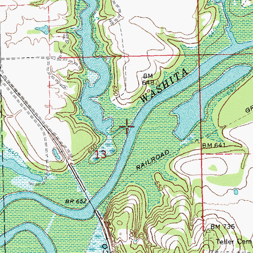 Topographic Map of Sand Creek, OK