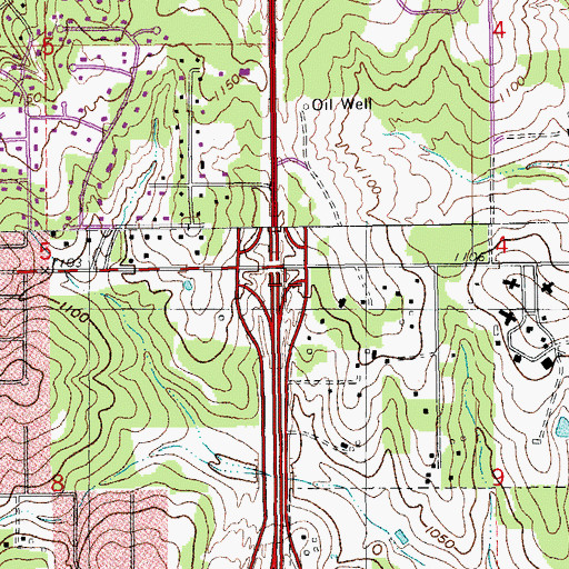 Topographic Map of Sunnyside School, OK