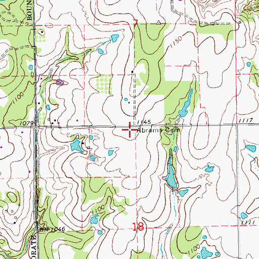 Topographic Map of Abrams Cemetery, OK
