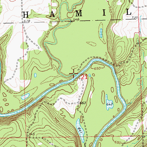 Topographic Map of Adams Creek, OK
