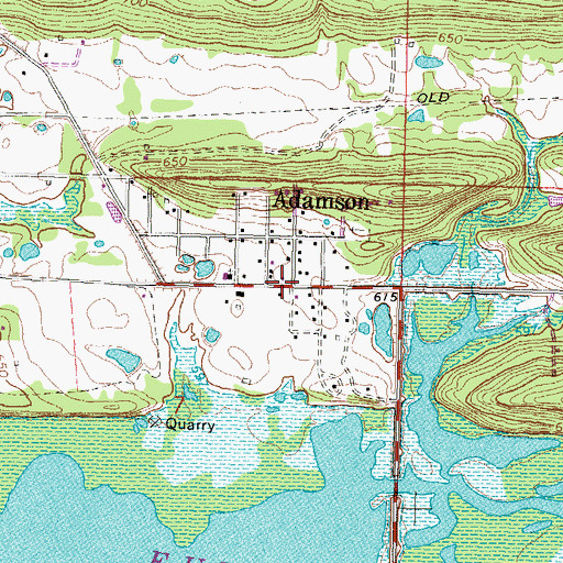 Topographic Map of Adamson, OK