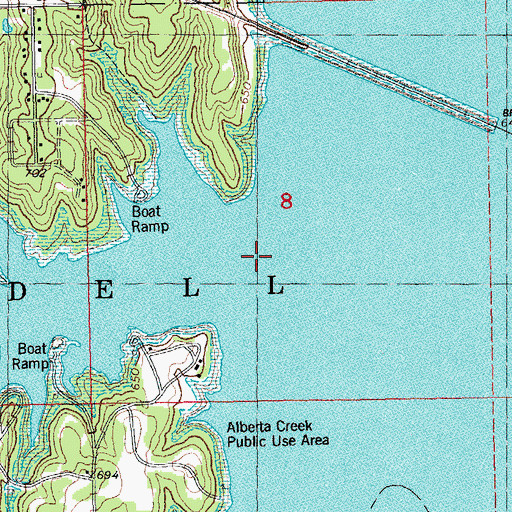 Topographic Map of Alberta Creek, OK