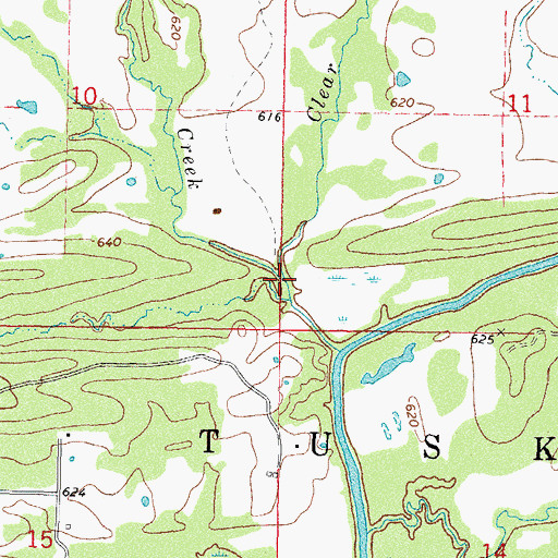 Topographic Map of Albion Creek, OK
