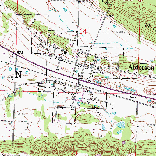 Topographic Map of Alderson, OK