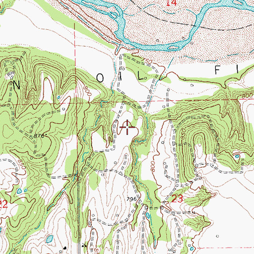 Topographic Map of Allen Oil Field, OK