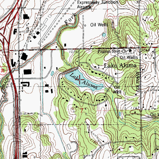 Topographic Map of Lake Aluma, OK