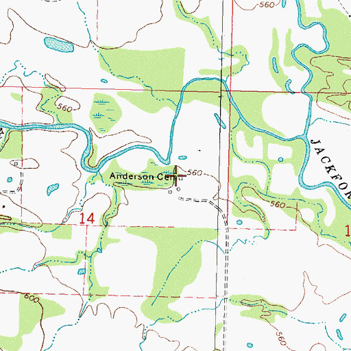 Topographic Map of Anderson Cemetery, OK