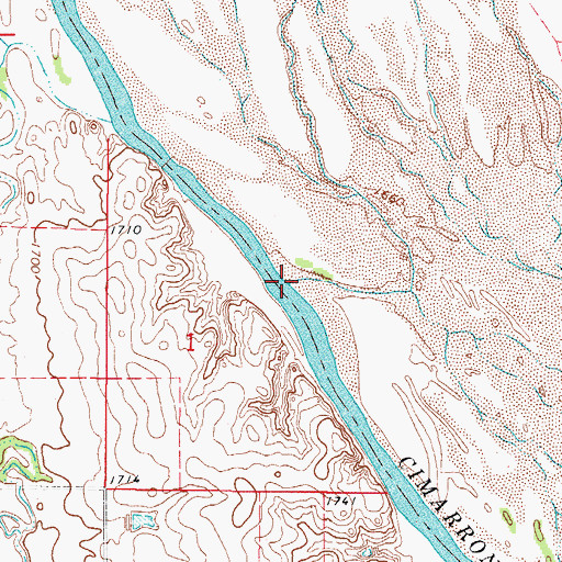 Topographic Map of Anderson Creek, OK