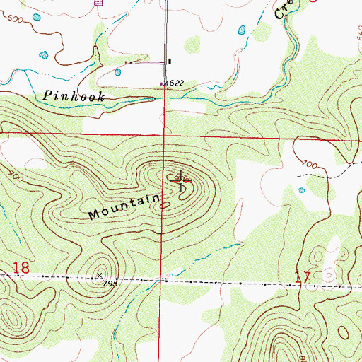 Topographic Map of Anderson Mountain, OK