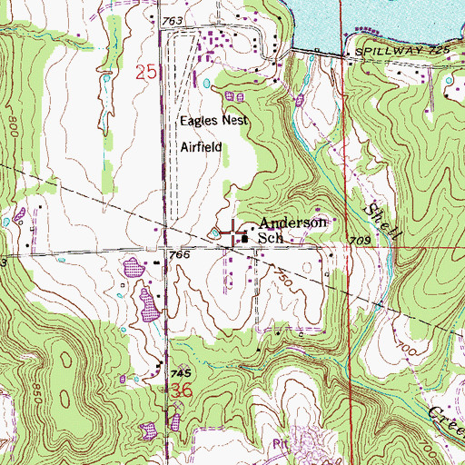 Topographic Map of Anderson Elementary School, OK