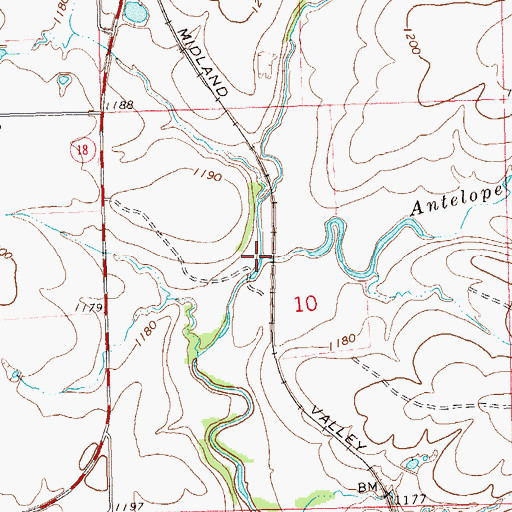 Topographic Map of Antelope Creek, OK