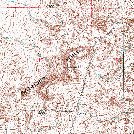 Topographic Map of Antelope Hills, OK