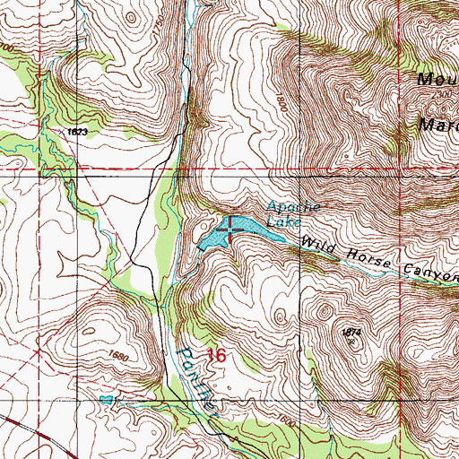 Topographic Map of Apache Lake, OK
