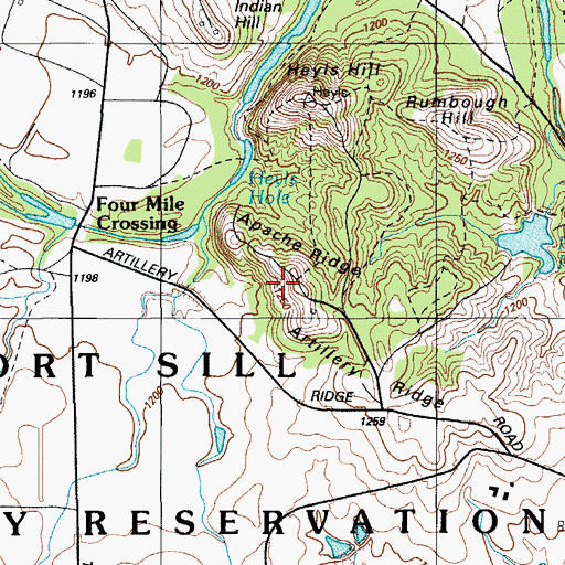 Topographic Map of Apache Ridge, OK
