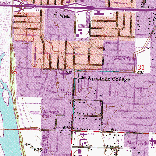 Topographic Map of Apostolic College, OK