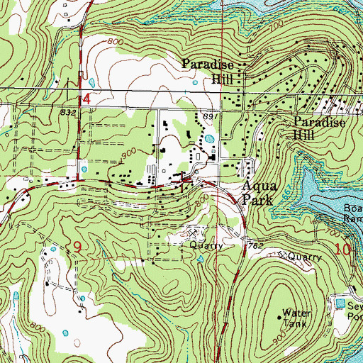 Topographic Map of Aqua Park, OK
