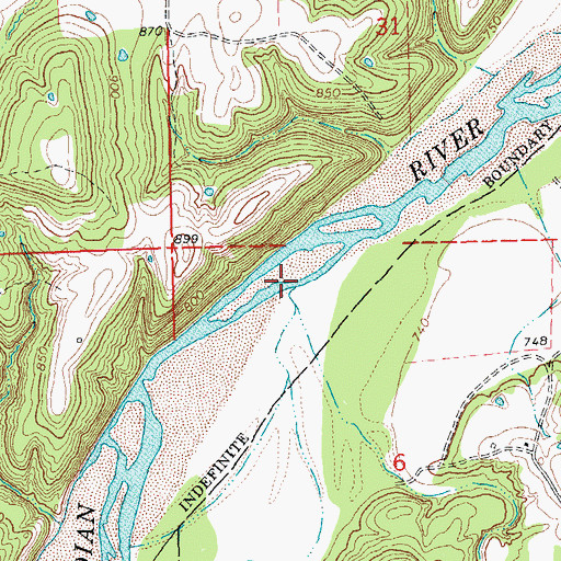 Topographic Map of Arbeca Creek, OK
