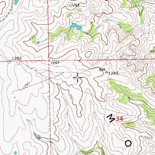 Topographic Map of Arbuckle Mountains, OK