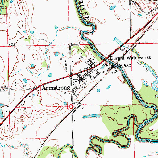 Topographic Map of Armstrong, OK