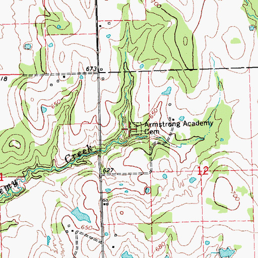 Topographic Map of Armstrong Academy Cemetery, OK