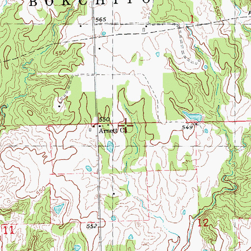 Topographic Map of Arnett Church, OK