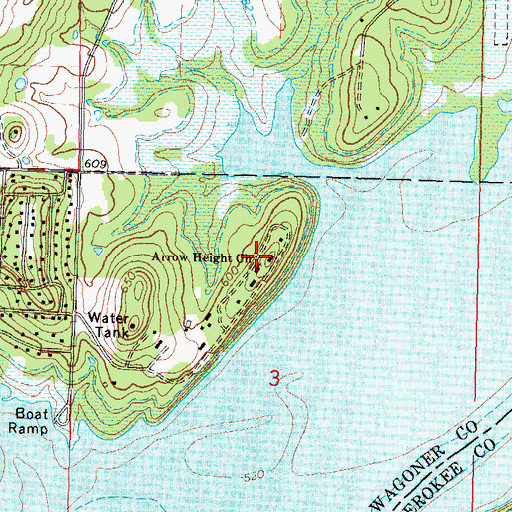 Topographic Map of Arrow Height Church, OK