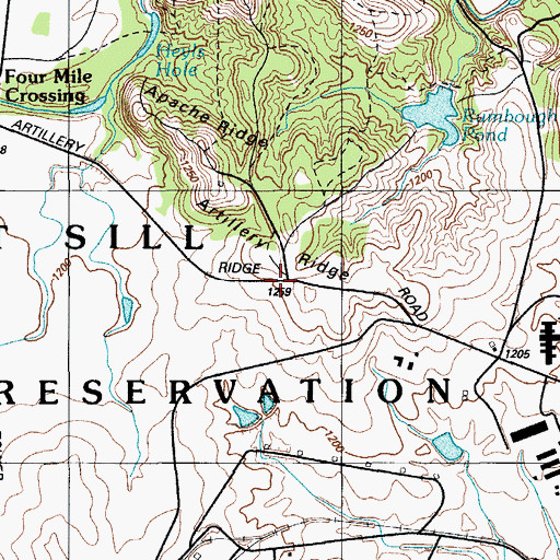 Topographic Map of Artillery Ridge, OK