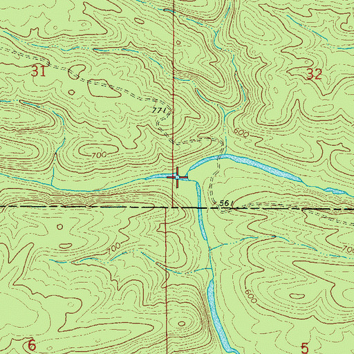 Topographic Map of Ash Creek, OK