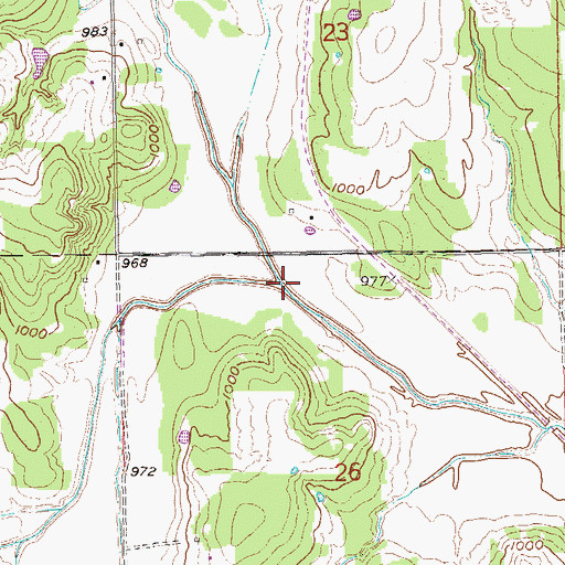 Topographic Map of Aurora Creek, OK