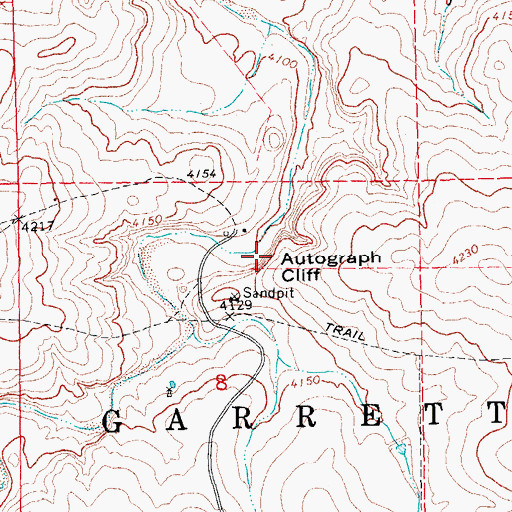 Topographic Map of Autograph Cliff, OK