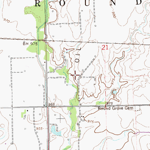 Topographic Map of Autwine Oil Field, OK