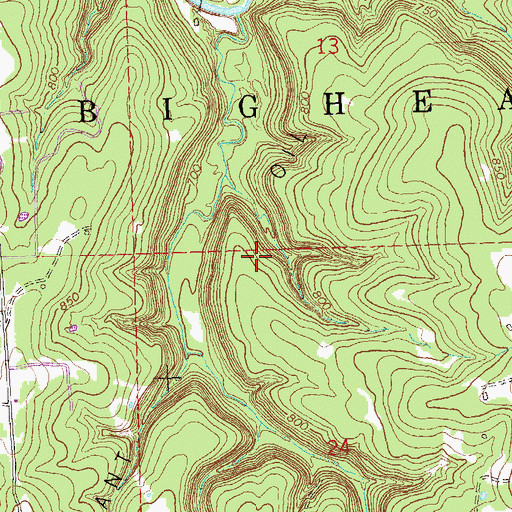 Topographic Map of Avant Oil Field, OK