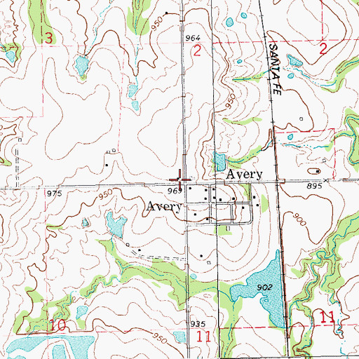 Topographic Map of Avery, OK