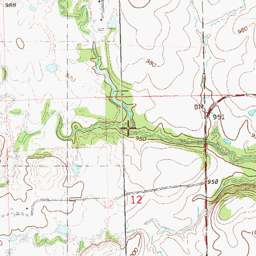 Topographic Map of Baconrind Creek, OK