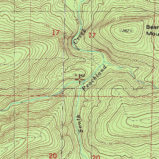 Topographic Map of Baker Hollow, OK